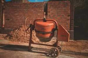 orange cement mixer